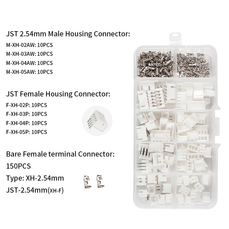 Jst 2.54 2510 stikstik + nål + stikkontakt mini mikro åben tønde krympeværktøj til awg 28-20 terminaler og stik: Jst -2.54 xh- f