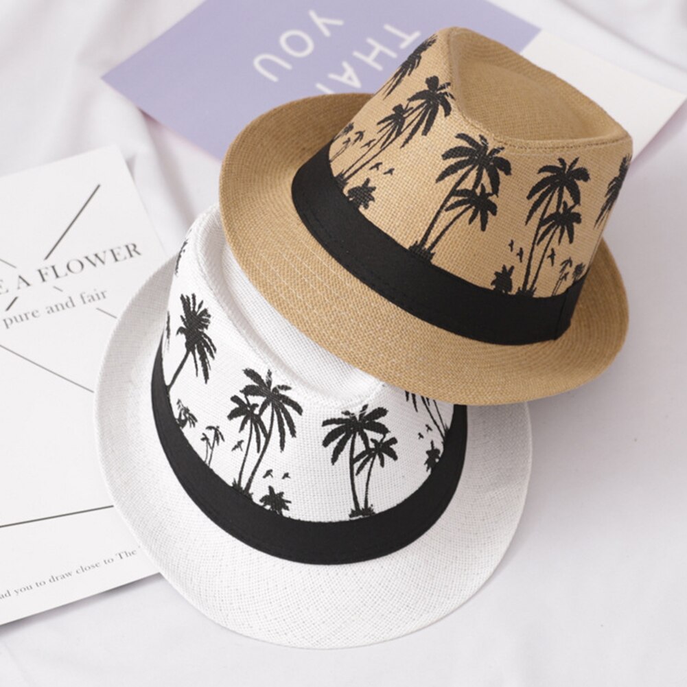 Summer Sun Protection Sombrero Beach Casual Travel Men Sun Hat Wide Brim Trilby Straw Panama Fedora Caps