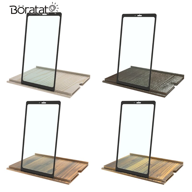 12 Inch Screen Amplifier Wood Horizontal Vertical Screen Magnifier Folding Desk Phone Video Holder