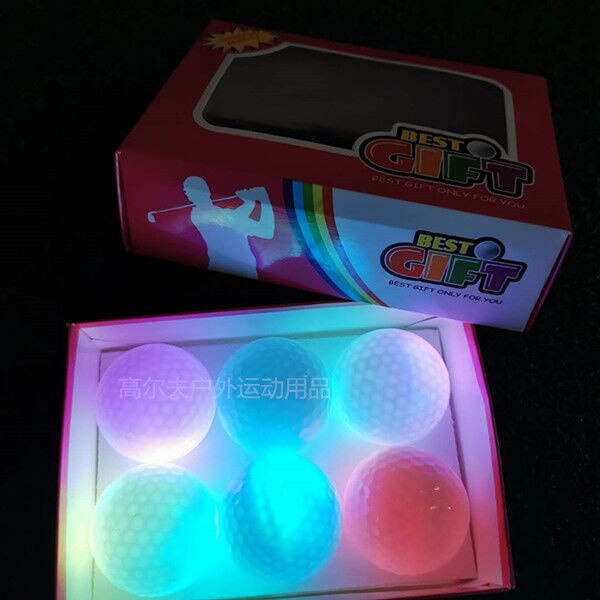 Waterproof Led Golf Ball 5 pcs/pack for Night Training High Hardness Material for Golf Practice Balls The Newest: 6pcs Ball Boxes