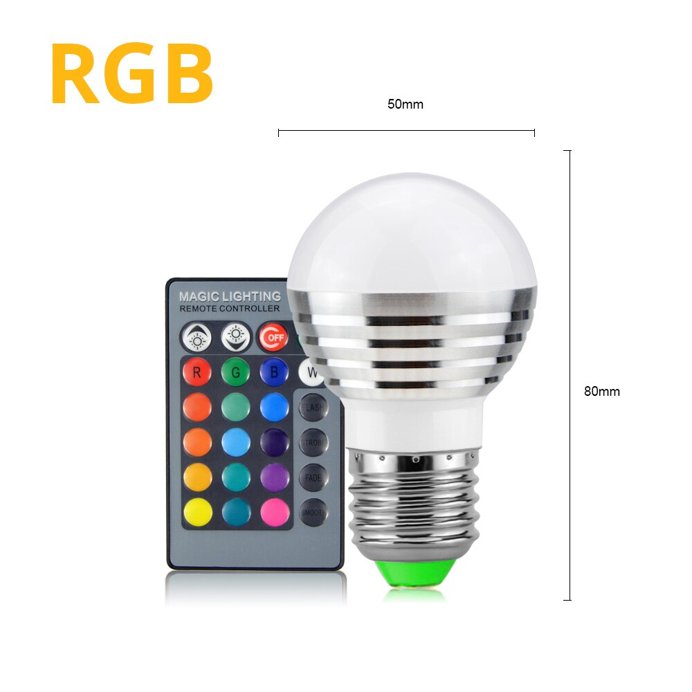 Bluetooth 4.0 APP Dimmable LED Bulb RGB 15W 110V 220V Wireless Magic LED lamp Music Control Smart Life Home Lighting E27 to E14: Remote RGB