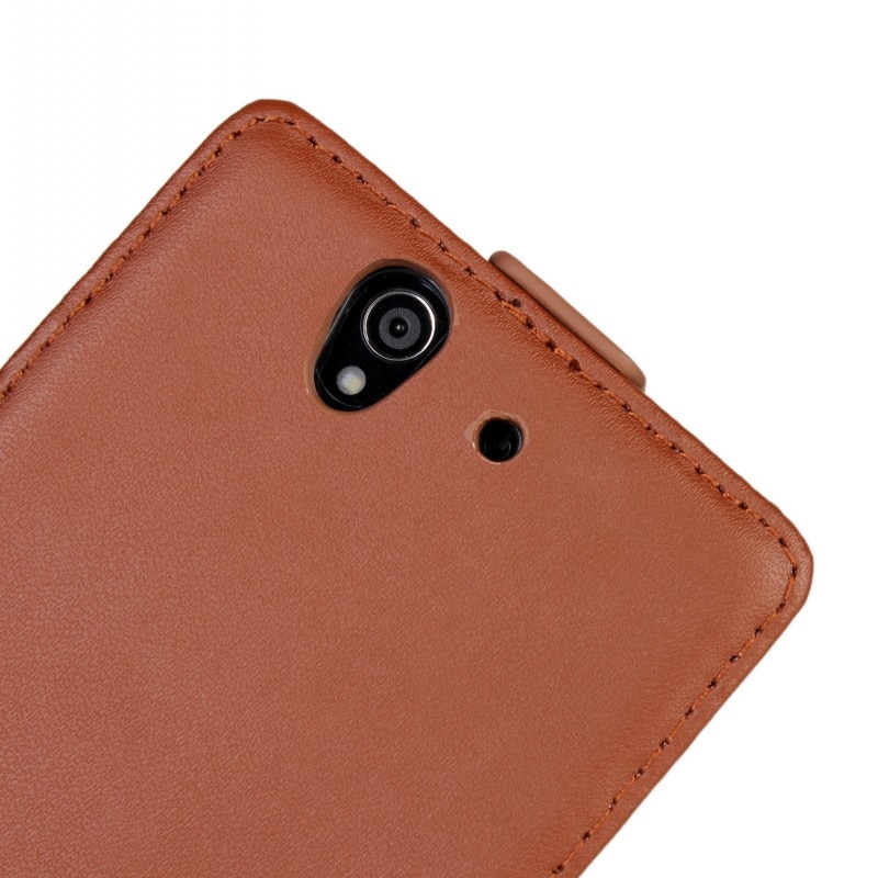 Clamshell telefon cover læder taske til sony xperia z  c6602 c6603 magnetisk adsorptionsspænde hylster flip coevr cover