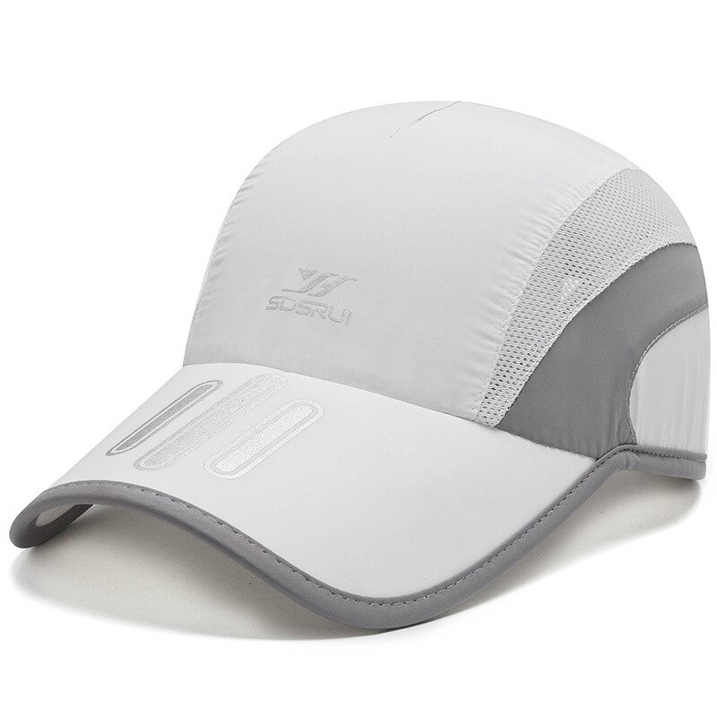 Bone Snapback Man Klimmen Mesh Running Snel Droog Ademend Sport Hoed Lichtgewicht Baseball Tennis Cap Hoed Voor Mannen: White