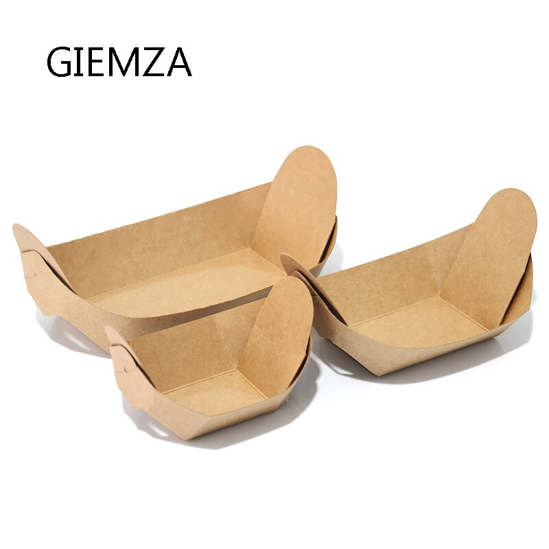 GIEMZA 50 stks Wegwerp Lunch Box voor Volwassenen Steak Friet Salade Gebakken Kip Frietjes Lange Piratenschip Papier Dozen voor kids