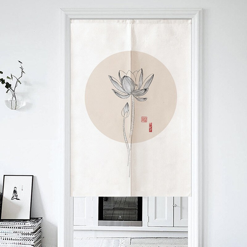 Chinese Bloem En Vogel Deur Gordijn Woonkamer Slaapkamer Half Gordijn Noren Japanse Gordijn Entree Feng Shui Deur Gordijn: 1 / 85x150cm