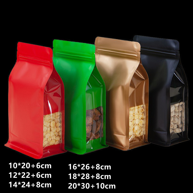 Sacs à fermeture éclair colorés en aluminium, 50 pièces, pour le stockage des grains de café et des noix de thé, pochette épaisse et réutilisable