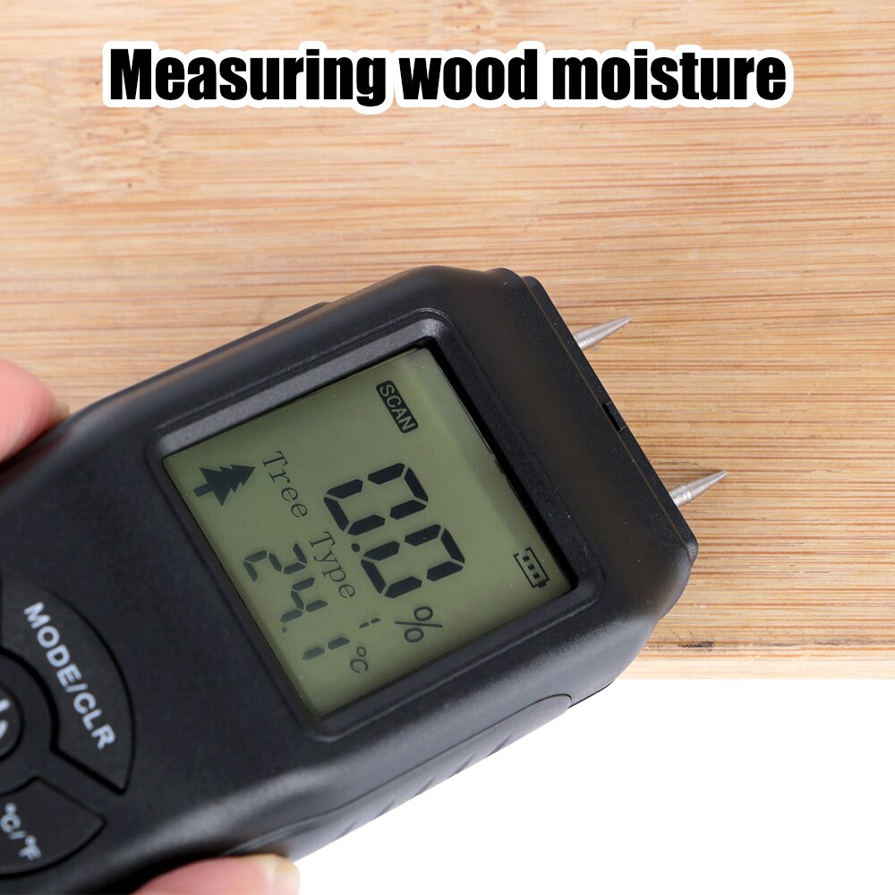 Timber Damp Detector Mini LCD Display Measuring tools Two Pins Hygrometer Wood Humidity Tester Digital Wood Moisture Meter
