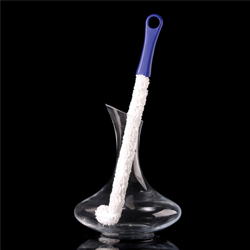 Plastic Flexible Wand Foam Long Handle Sponge Cleaner Brush Wine Glass Bottle Cup Kitchen Cleaning Tools