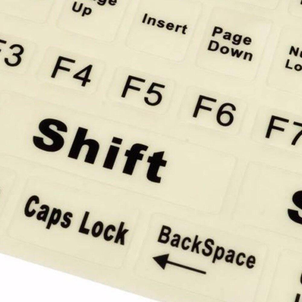 English Standard Keyboard Sticker PC Laptop Fluorescent Keyboard Cover Luminous Full Keyboard Large Letter Sticker