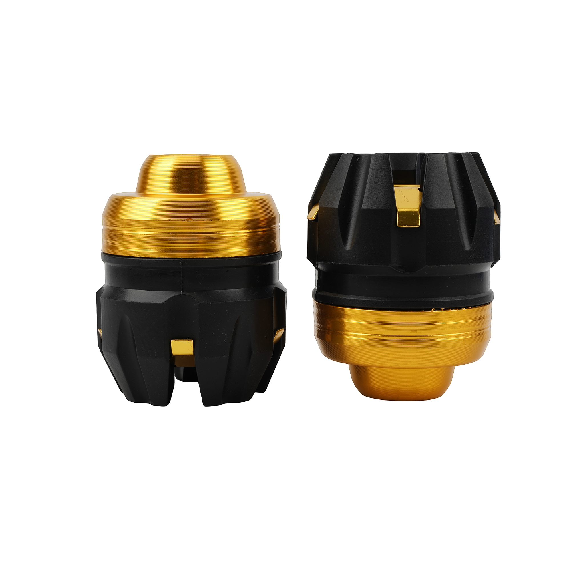 Universal Motorcycle Motocross Aluminum Front Rear Fork Wheel Crash Protector Scooter Anti-Falling Frame Slider Protector: Gold