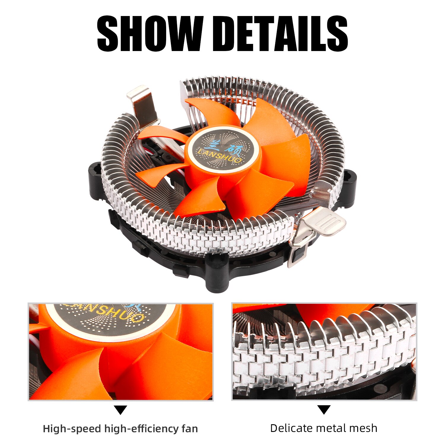Long Service Life Super Quiet Computer PC CPU Cooler Cooling Fan Heatsink for LGA775 1155 AMD AM2 AM3 754