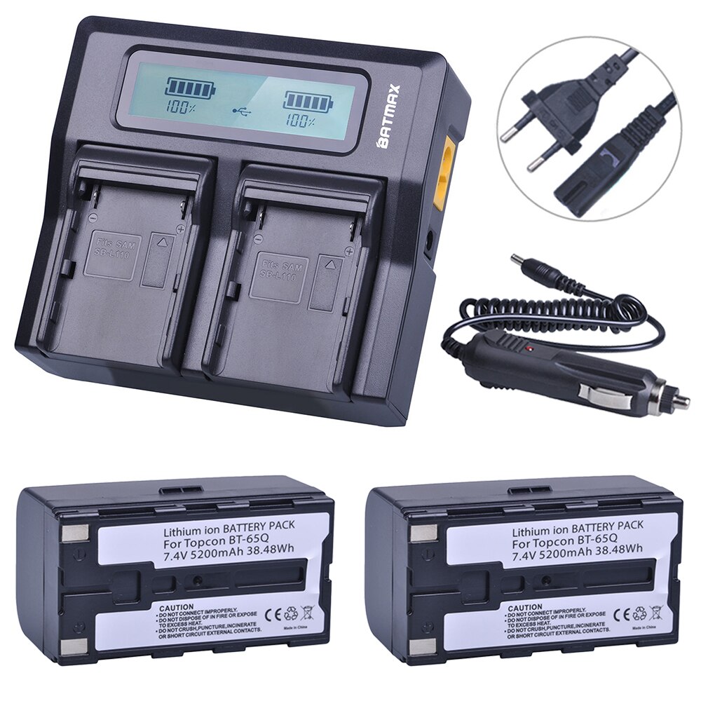 Cargador de batería Dual Rapid LCD para Topcon BT 65Q BT65Q, batería de iones de litio GTS 900 y GPT 9000, estación Total