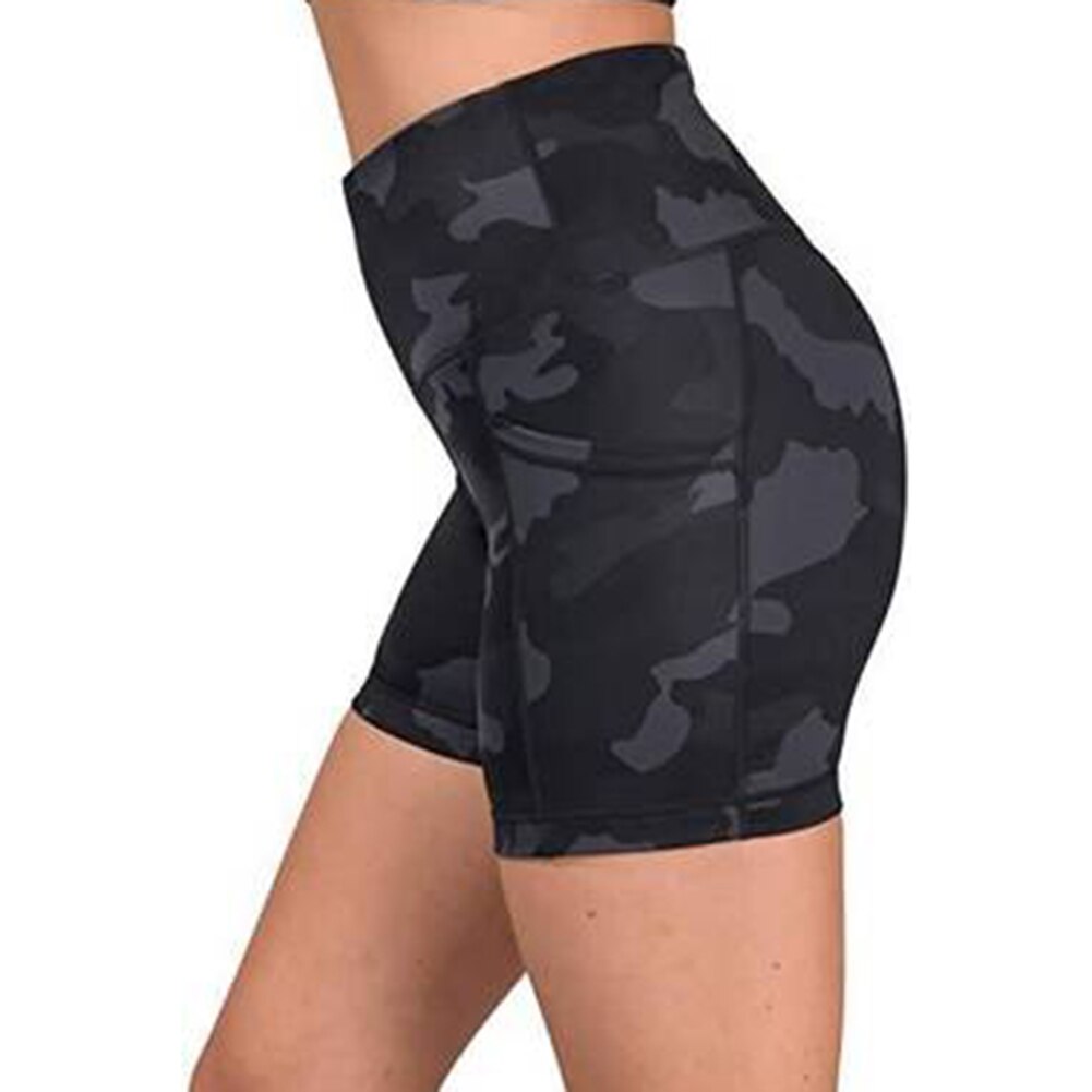 Womens High Waist Running Biker Shorts with Side Pockets Casual for Fitness Sports B2Cshop: Black / Xxl