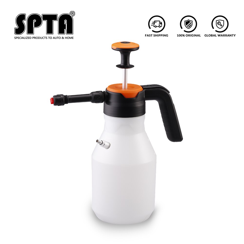 SPTA 2L Car Wash Sprayer Foam Sprayer Manual Pressure Pot Foam Pot Thickening PP Watering Can Foam Bottle For Car Washing: With Gas Nozzle
