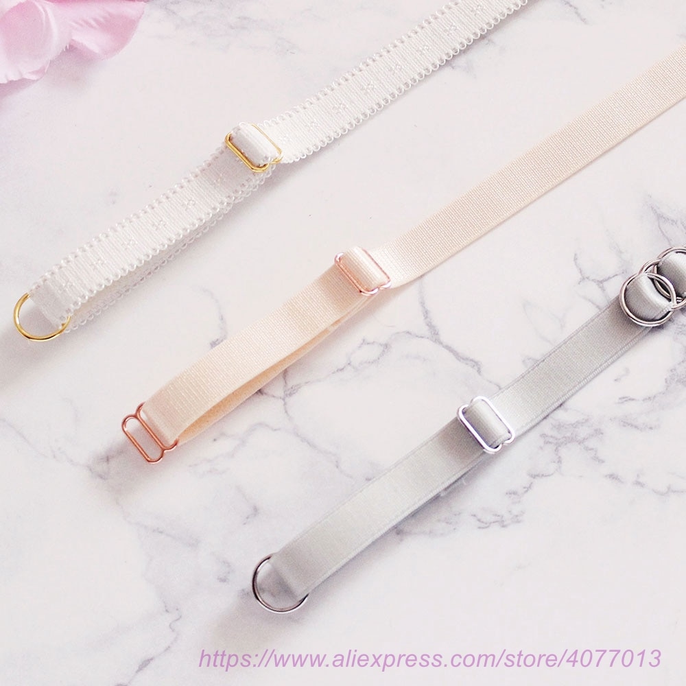 50sets/100pcs gold metal clip bra rings and sliders strap connector