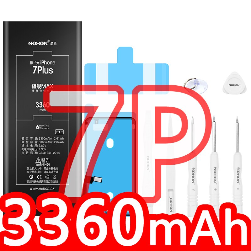 NOHON Batteria Per il iPhone 7 6S 6 Più iPhone7 iPhone6 iPhone6S del Rimontaggio di Alta Capacità Bateria 7 Più 6 Più 6sPlus Strumenti Gratuiti: For 7Plus 3360mAh