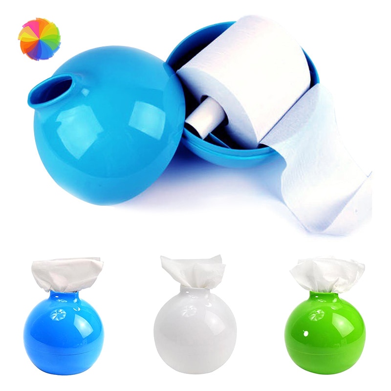 Plastic Round Tissue Box Toilet Paper Pot Holder Tissue Case Box Storage Organizer Bathroom Accessories