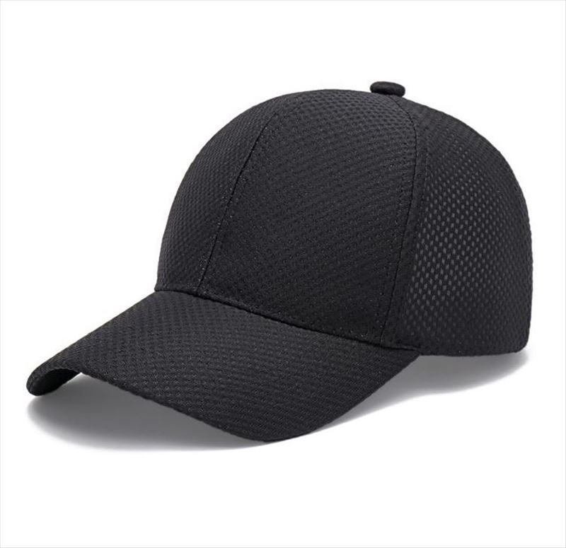 Adult Summer Outdoors Cool Thin Mesh Sun Hat Big Bone Men and Women Polyester Plus Size Baseball Cap 56-60cm 60-64cm: black  / 56-60cm