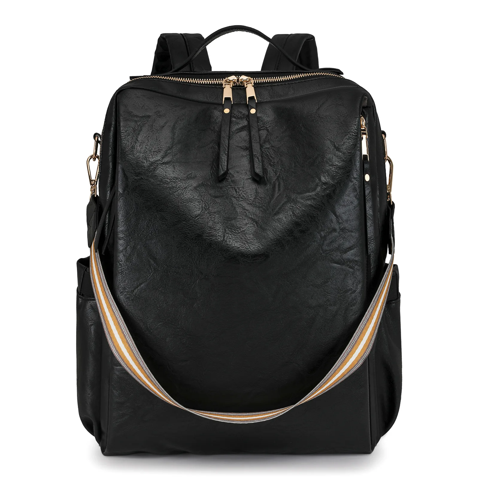 Rucksack-Geldbörse für Damen, wasserdichter PU-Leder-Rucksack, Diebstahlschutz, leicht, modisch, Mehrzweck-Reise-Umhängetasche, Handtasche: Blau