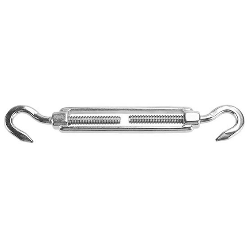 2pcs M8 Turnbuckle Wire Tensioner, 304 Stainless Steel Hook Rope Cable Tension Set for Heavy Duty Sun Shade Sail Fixing Kit (Tur
