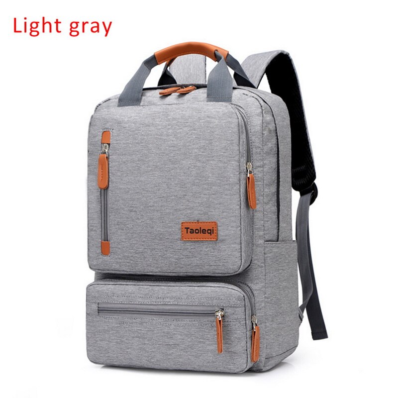 Afslappet computer rygsæk lys 15.6- tommer rejsetaske dame tyverisikret laptop rygsæk gråblå mochila: Lysegrå