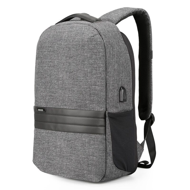Kingsons laptoptas 15.6 voor mannen vrouwen waterdichte mochila notebook 15 inch laptop rugzak dagelijkse casual rugzak dubbele schouder: Donkergrijs
