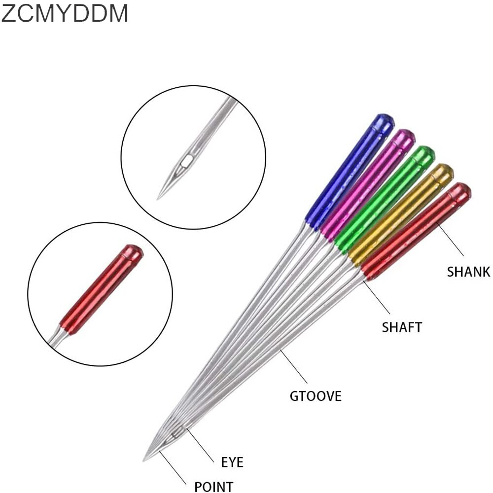 ZCMYDDM 3/15pcs Universal Regular Point Anti-Jumping Machine Needles for Home Sewing Machine Elastic Cloth DIY Sewing Tools