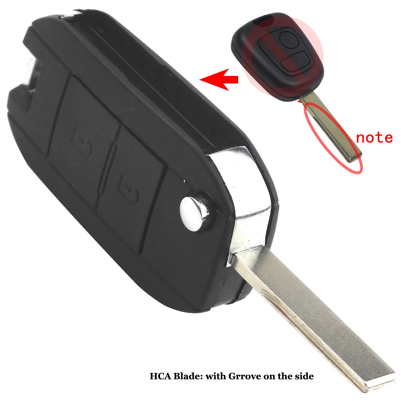 3 Buttons Car Remote Control Flip Key Fob Case Blade Cover Shell Fit for Partner 306 407 for Remote Key Chain Case
