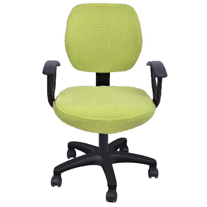 3 arten Material Büro Stuhl Abdeckung strecken Computer Stuhl Abdeckung Schreibtisch Stuhl Sitz und Zurück Abdeckungen Universal-: Typ 3 Apfel Grün