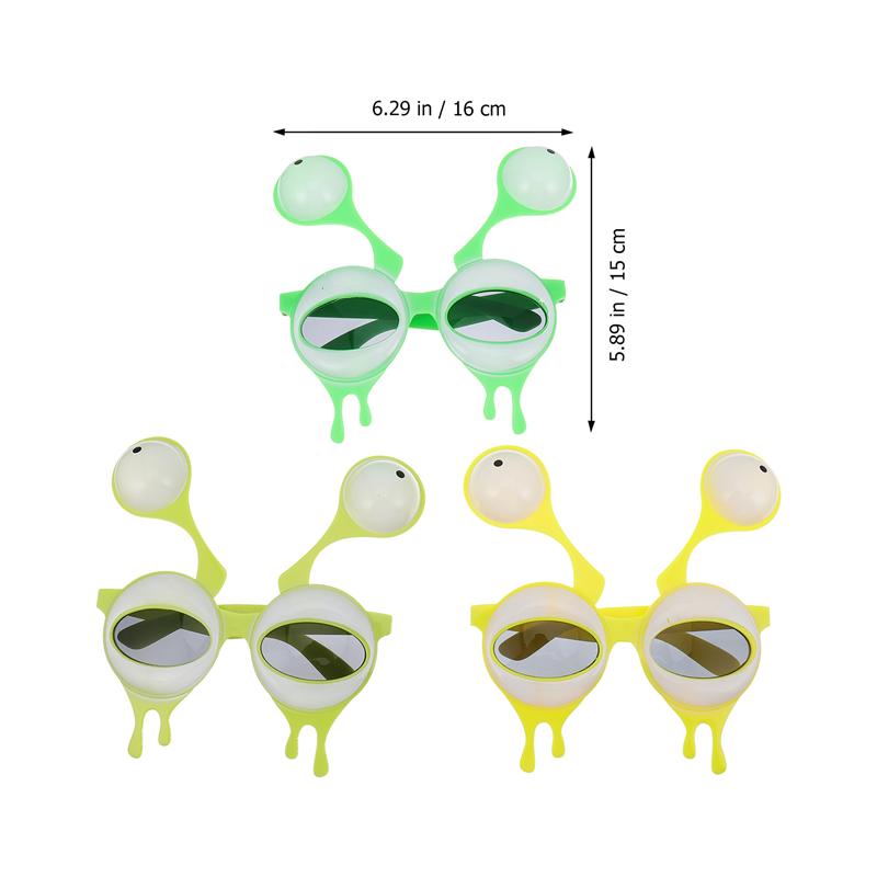 3 Pairs Alien Eyeglasses Party Glasses Tricky Eyeglasses for Birthday Party