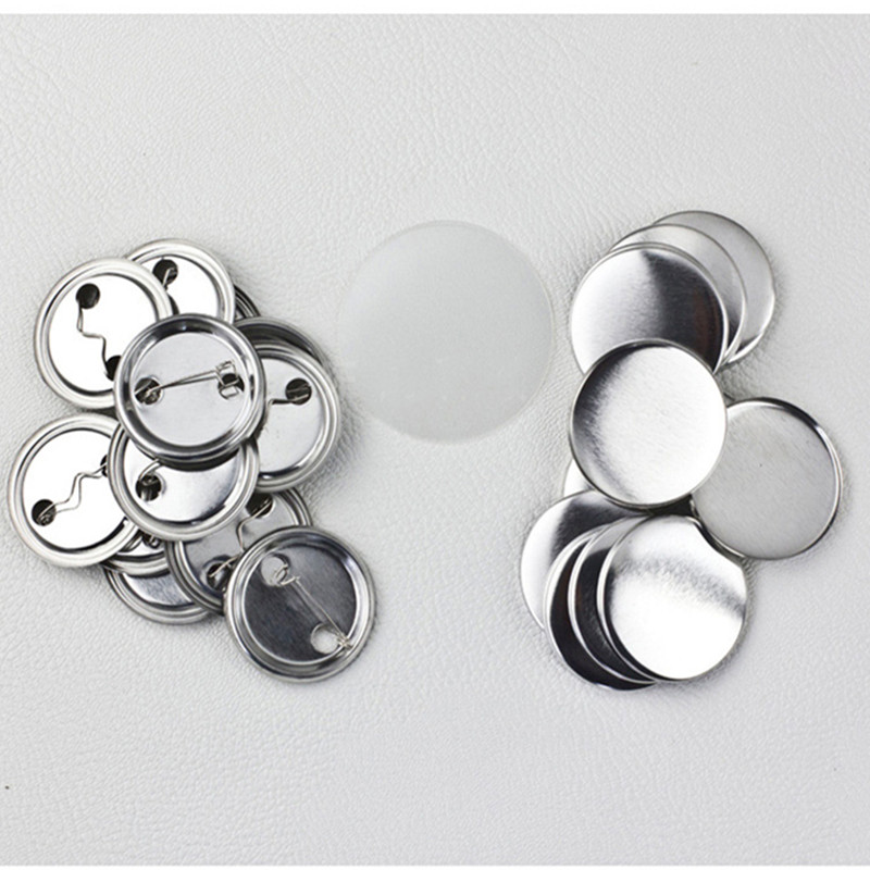 10Pcs 32,37 Mmplastic Metal Blank Badge Pin Button Parts Benodigdheden Voor Kleding Badge Button Maker Metalen Diy Ambachten Materialen