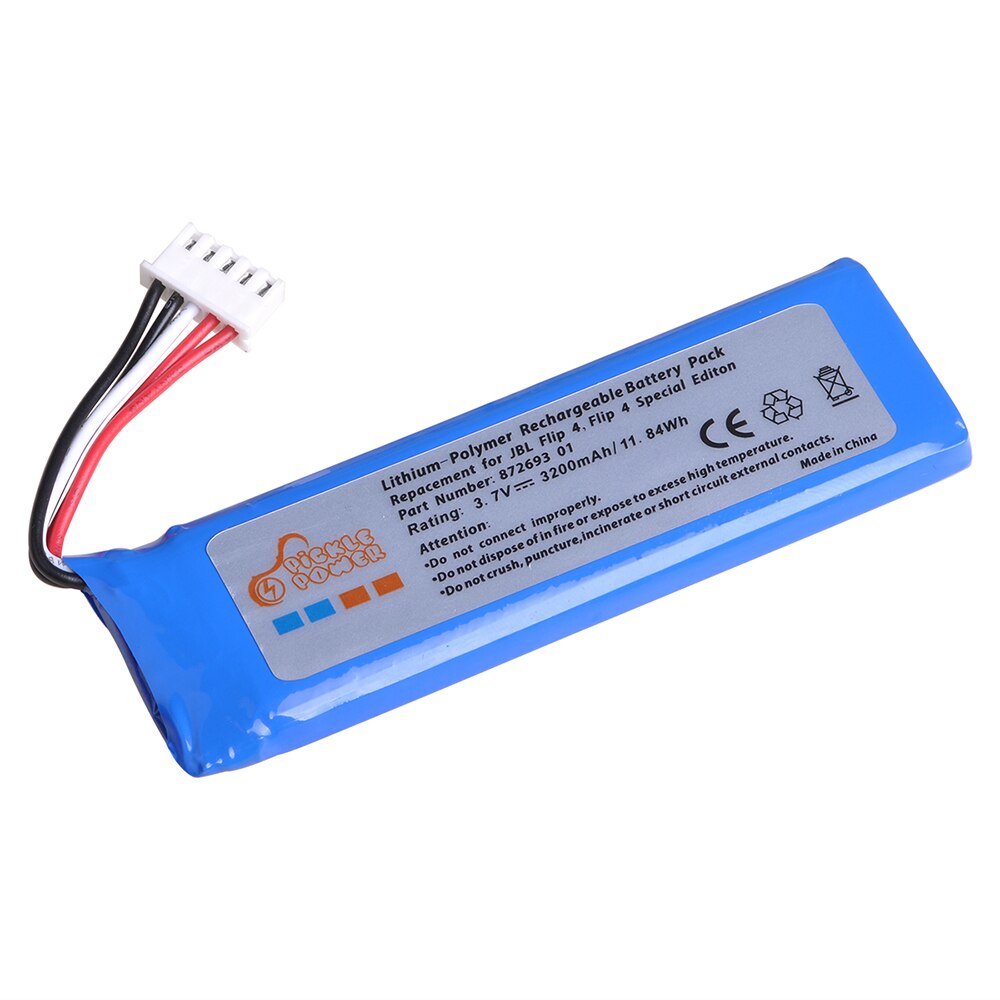 3200mAh GSP872693 01Battery for JBL Flip 4 and Flip 4 Special Edition Bluetooth Speaker with install tool