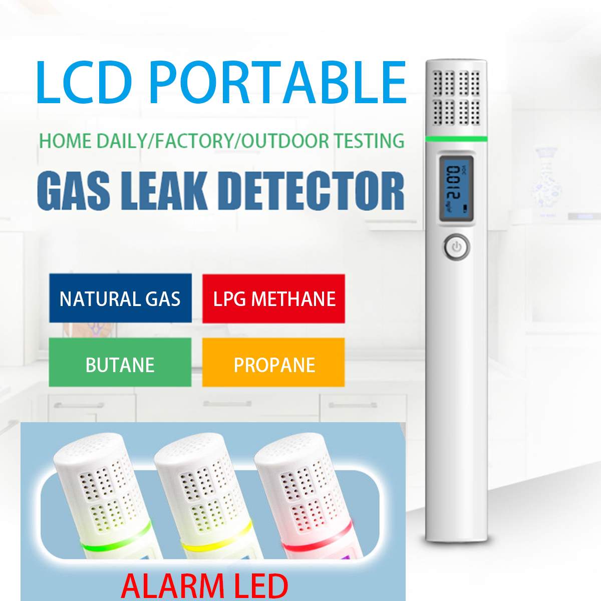 Gas Analyzer Combustible Gas Detector Port Flammable Natural Gas Leak Location Determine Meter Tester Portable Air Test