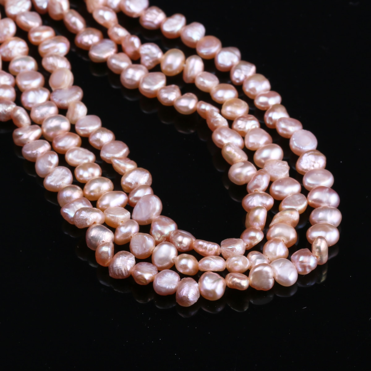 Natural Freshwater Pearl Two-Sided Light White And Pink Pearls Beads Making For Jewelry Bracelet Necklace Accessories Size 3-4mm: Pink