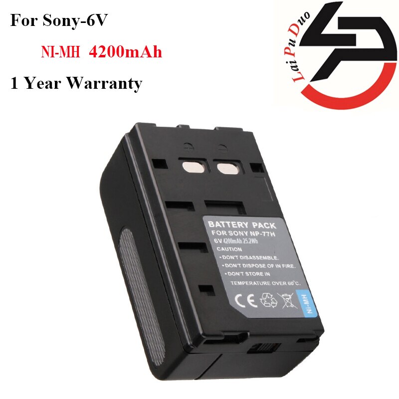 6 V 4200 mAh MH NP-77H Vervanging Camera Batterij Voor Sony NP-66 NP-67 NP-68 NP-77 NP-98 NP-77H NP-55