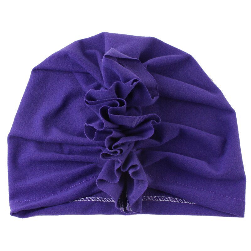 1pc Baby Girls Headband Flower Baby Hat Newborn Elastic Baby Turban Hats For Girls Cotton Infant Beanie Cap: 04