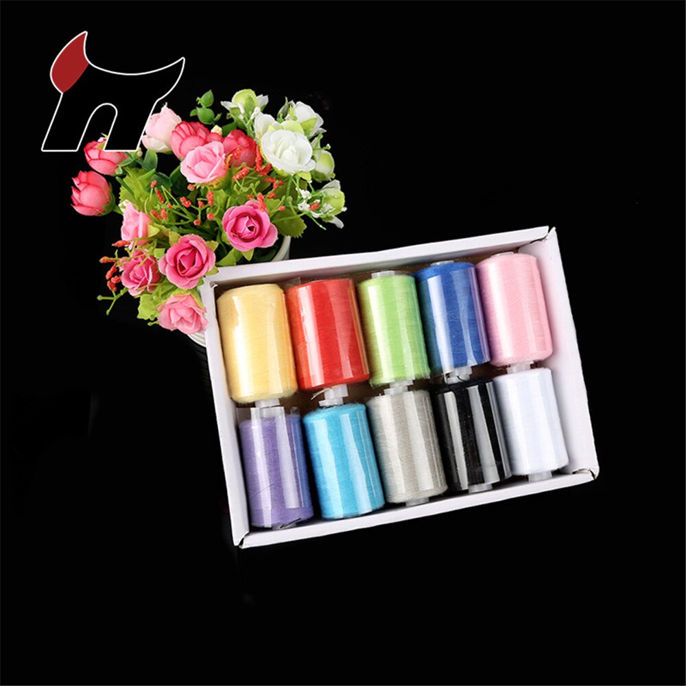 Household Sewing Thread 10 Color Thread Hand Stitch Suit 1000 Yards DIY Axis Embroidery Thread Needlework