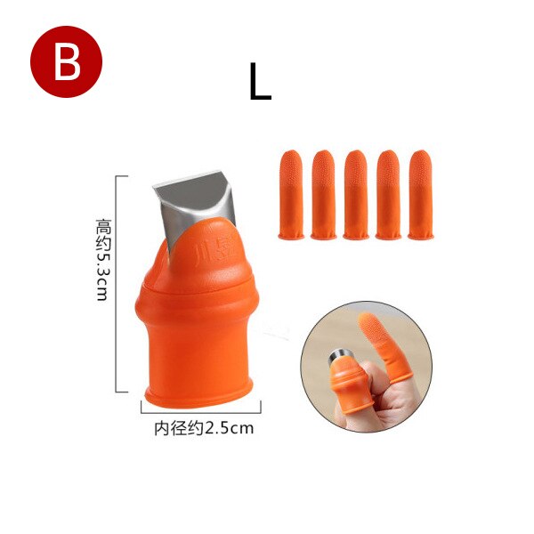 Silicone Thumb Knife Finger Protector Vegetable Harvesting Knife Plant Blade Scissors Cutting Rings Garden Gloves GUANYAO: B L