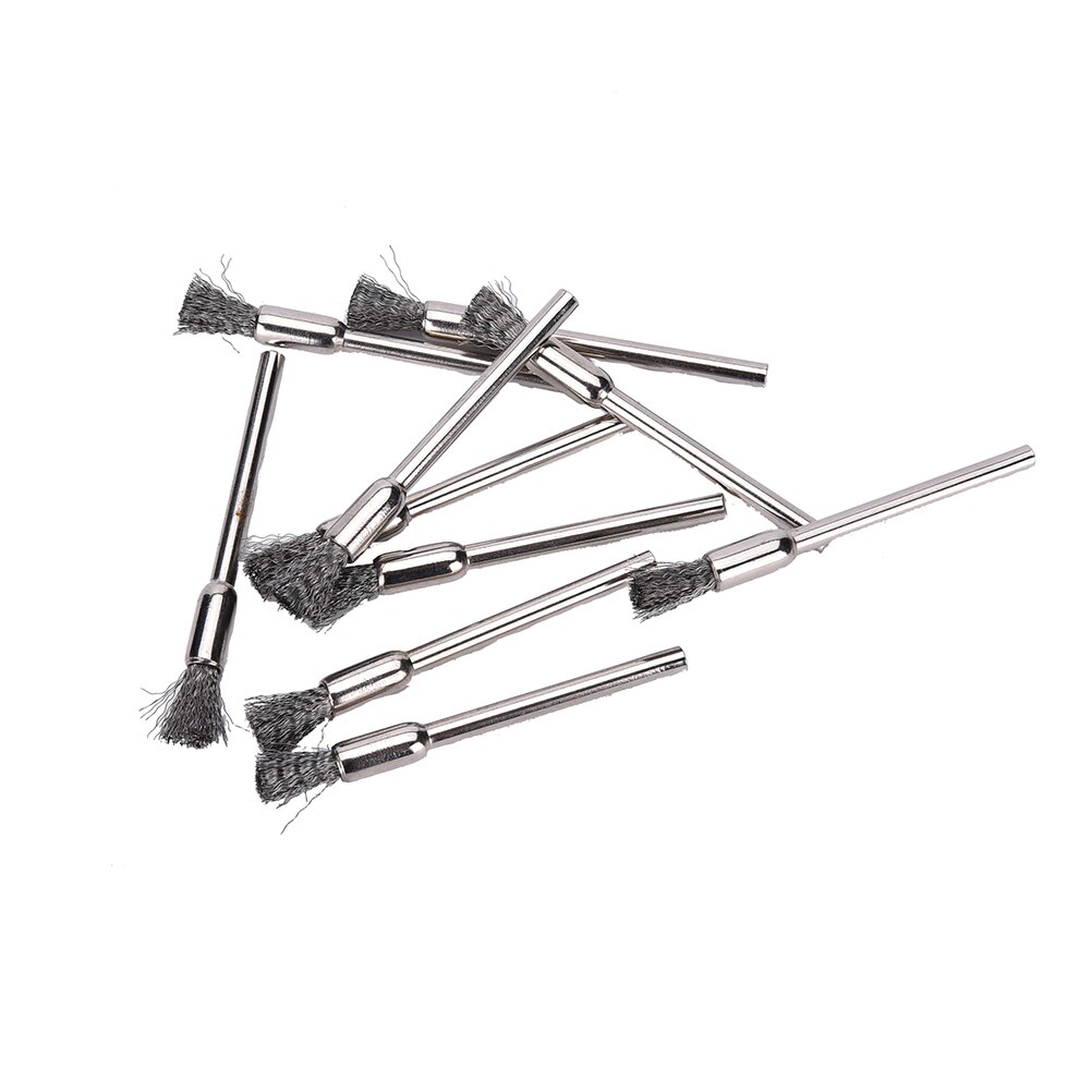 10pc Mini Wire Brush Brushes Brass Cup Wheel for Grinder or Drill 3x5mm