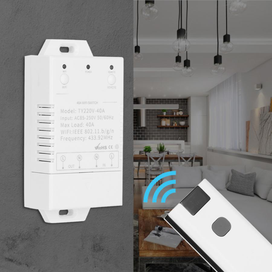 AC85-250V ABS APP Remote Control Switch Manual 40A High Power Wireless On Off Controller