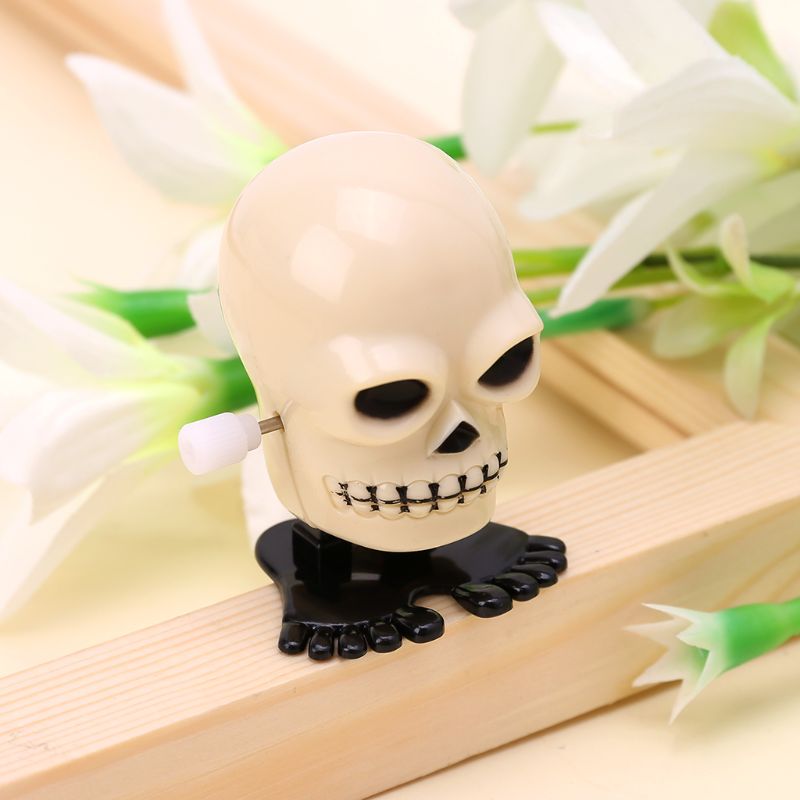 Halloween Clockwork Jumping Skull Mechanical Educational Toy Prank Game Supplies
