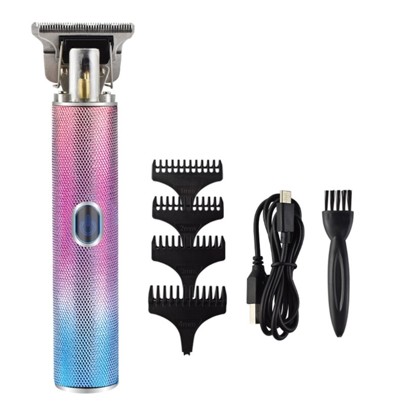 Électrique Outliner Tondeuses À Cheveux Sans Fil Rechargeable De Coiffeur Kits De Toilettage Pro T-Lame Tondeuse Près Machine De Découpe pour Hommes: Colorful