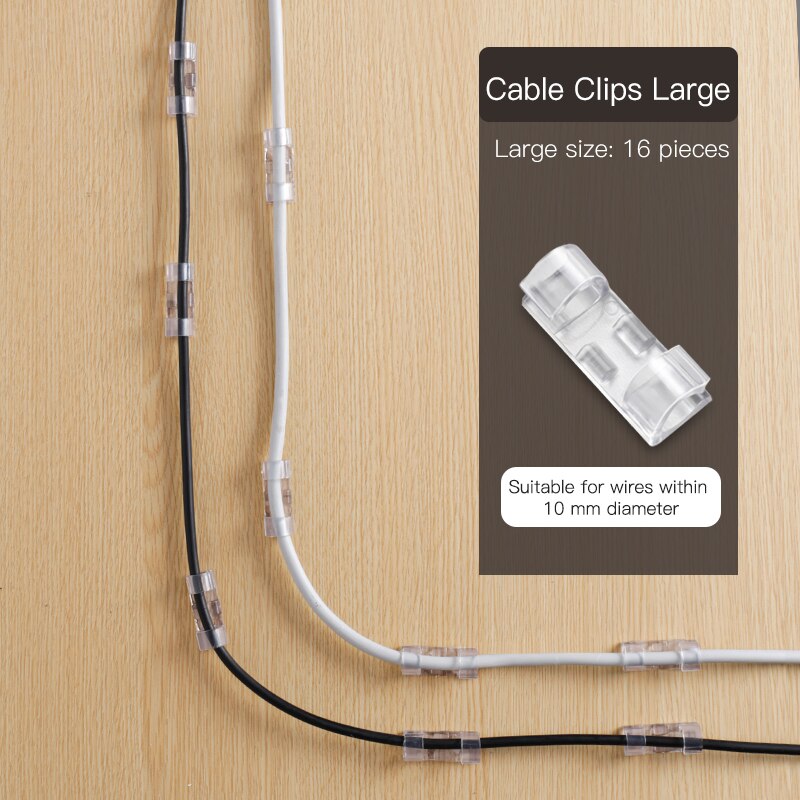 Fijador de enchufe sin perforaciones, adhesivo de pared para organizar tu hogar, cables, fijar enchufes y regletas, soporte: Cable Clips Large
