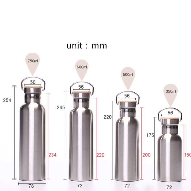 stainless steel thermos bottle double wall water bottle for travel camping hiking cycling