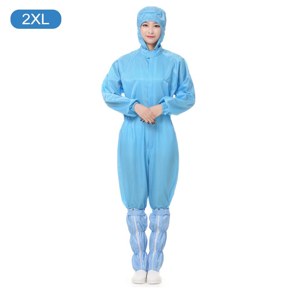 Hooded Coverall Anti-static Dustproof Work Suit Chemical Protective Clothing Isolation Oil-Resistant Unisex Protective Overall: Blue / XXL