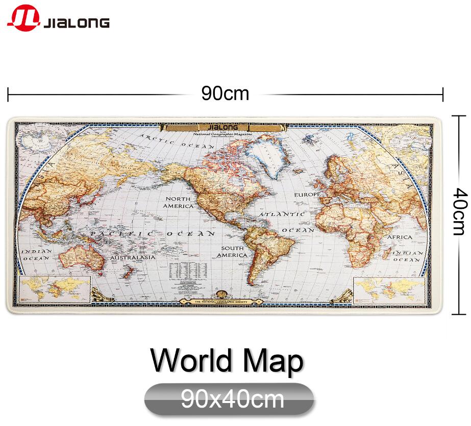 JIALONG World Map Pattern Gaming Mouse Pad Large Computer Mause Pad Notebook Gamer Mousepad Gaming Mouse Mats for Men Gamer: JL002