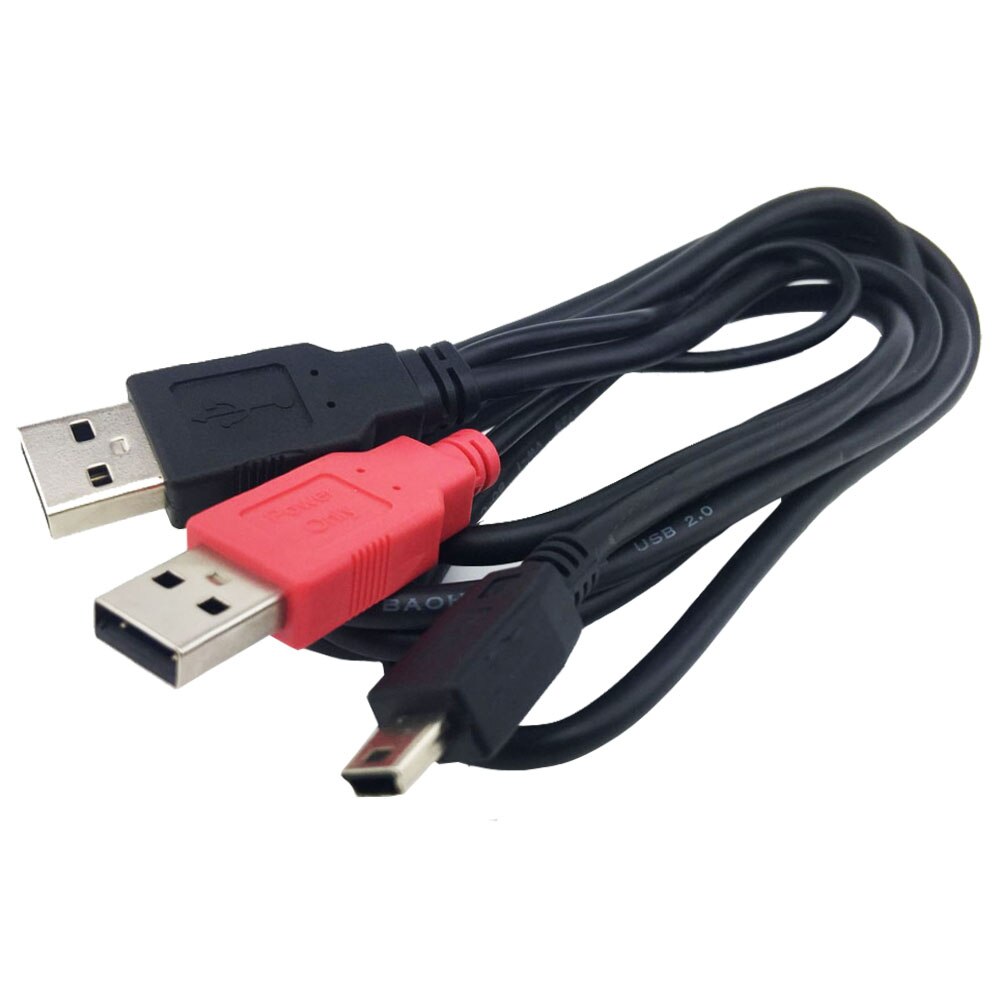 Usb Hdd Drive Kabel Usb 2. 0 Dual Een Type Male Naar Mini Usb Y Splitter Kabel Voor 2.5 "Mobiele Harde Schijf, MP3,MP4,