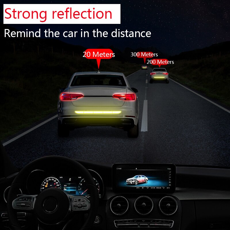4 kleuren Auto Reflecterende Waarschuwing Sticker Nano Tape Strip Auto Kofferbak Reflecterende Waarschuwing Sticker Strip Bescherm Rijden Veiligheid Decor