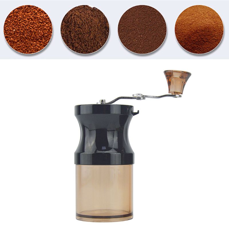 Protable Manual Coffee Bean Grinder Mill with Fixing Clip Mini Hand Crank Travel Camping
