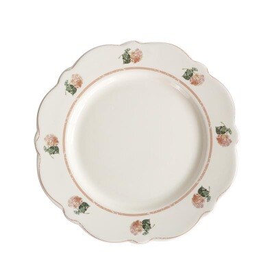 Plato de pastel Vintage, platos de postre de cerámica estilo Pastoral, plato de cena, servicio doméstico, vajilla, platos Retro de boda: 7inch red flower